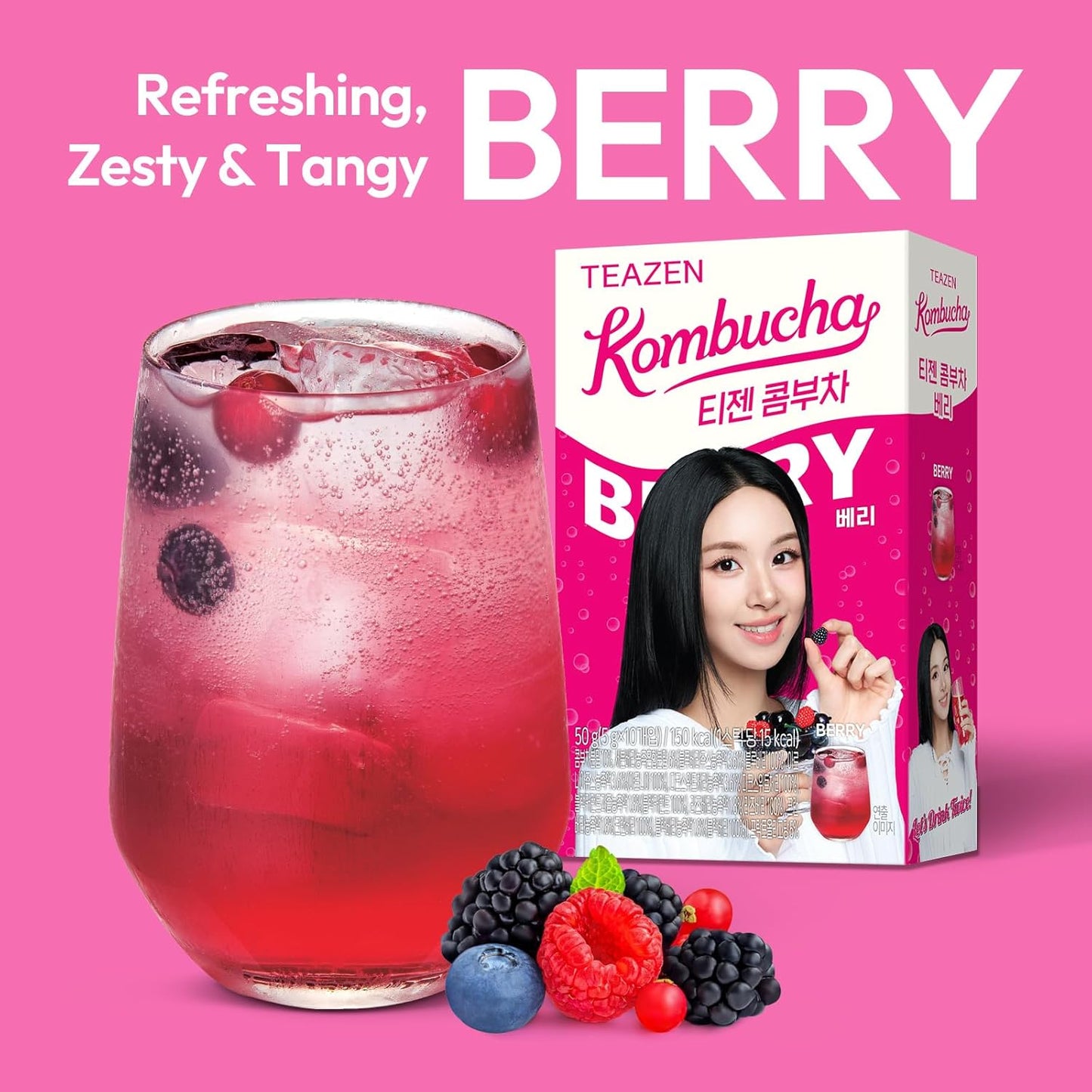 Té Kombucha de bayas TEAZEN 10 sticks, 1.76 oz