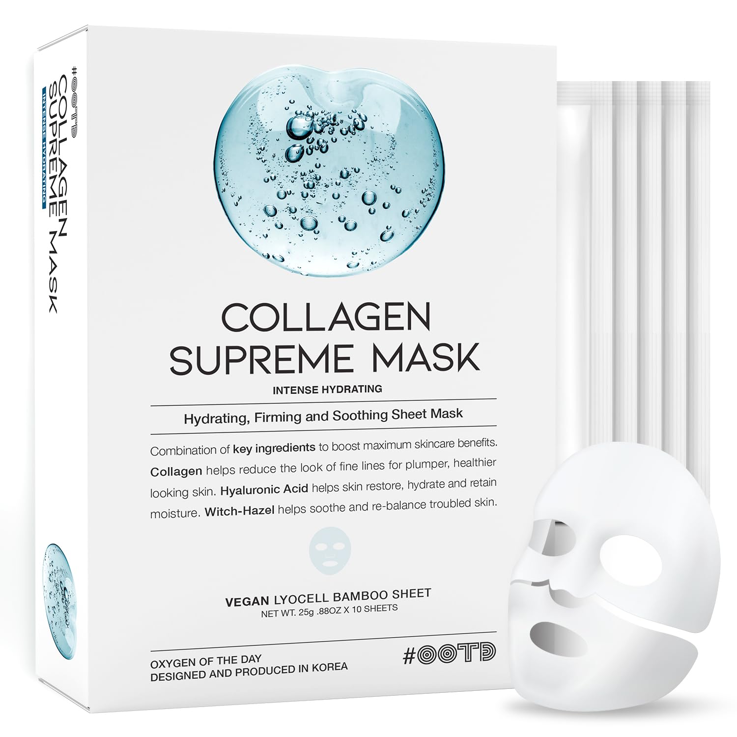 #OOTD Collagen Hydrating Sheet Masks for Face 10EA