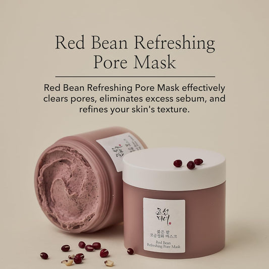 Beauty of Joseon Red Bean Pore Refreshing Mask Mud Cream Hydrating Wash Off Pack (4.73 Fl.Oz/ 140ml)
