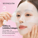 Seonglow Collagen Hydration Mask, 100 Dalton Ultra Low Molecular Collagen & Peptide Complex, 4ea