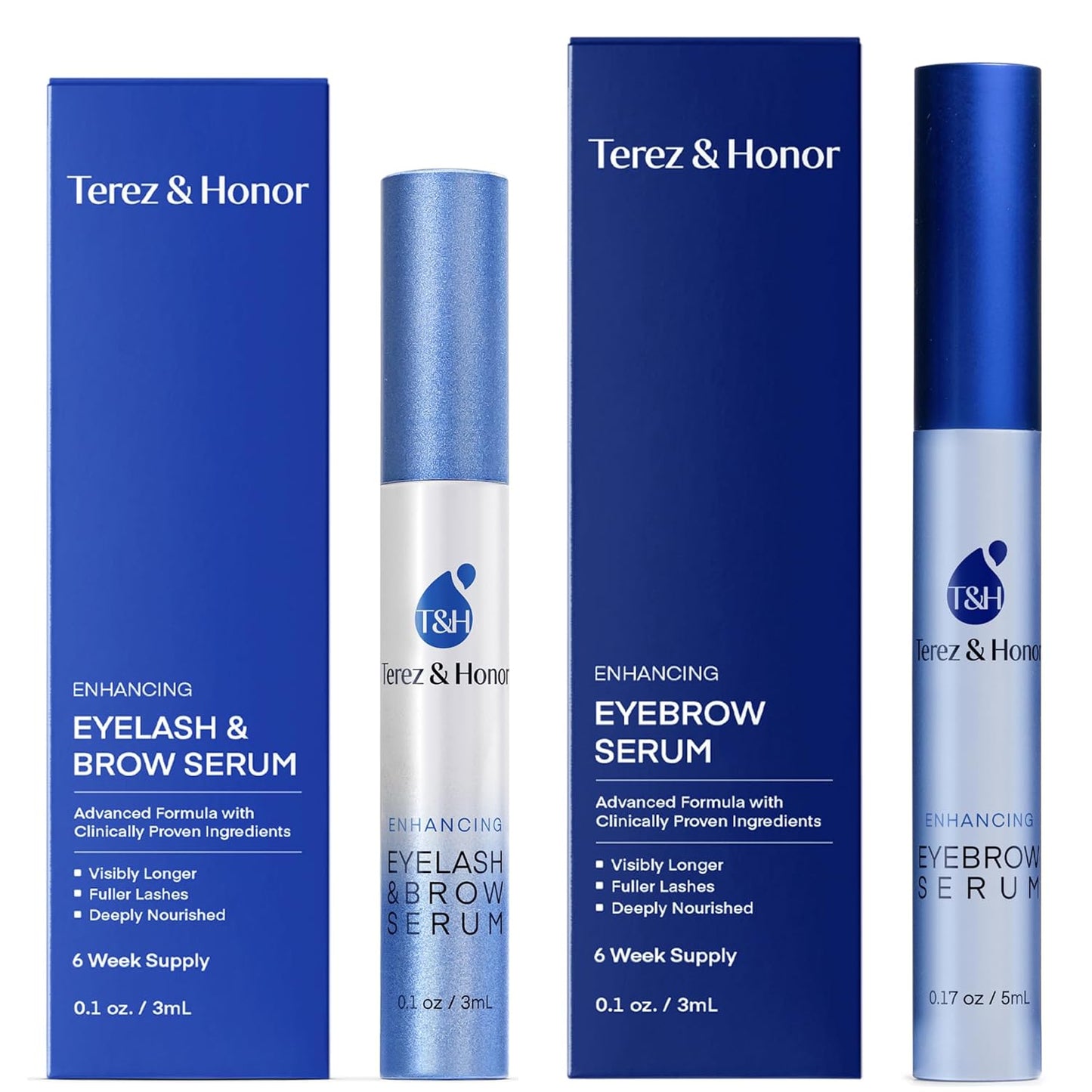 Terez & Honor Set de Suero Avanzado para el Crecimiento de Pestañas y Cejas