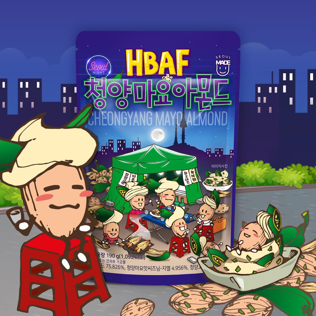 [Official Gilim HBAF] Korean Seasoned Green Chili Mayo Pepper Almond Nut 190g