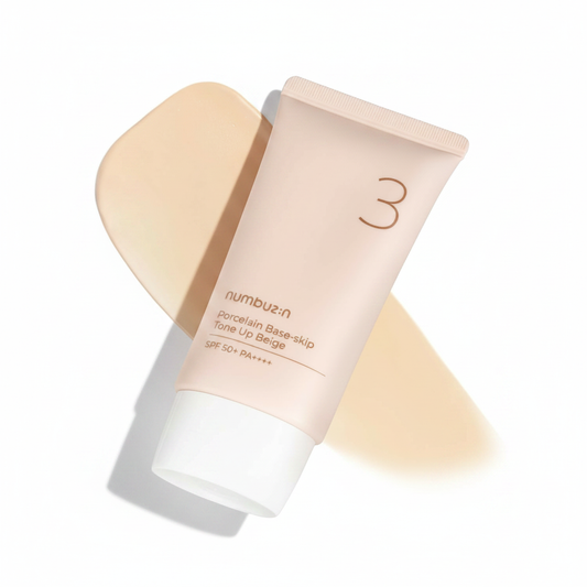 numbuzin No.3 Porcelain Base-skip Tone Up Beige 1.69 fl. oz.