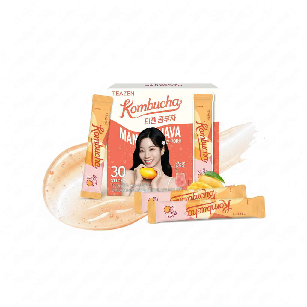 TEAZEN Mango Guava Kombucha Tea 30 Sticks, 5.29oz