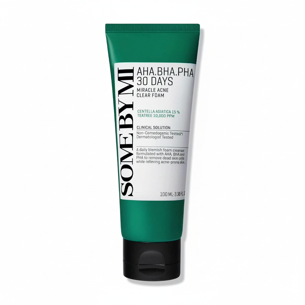 SOME BY MI AHA BHA PHA 30 Days Miracle Acne Clear Foam (3.38 Fl.Oz/ 100ml)
