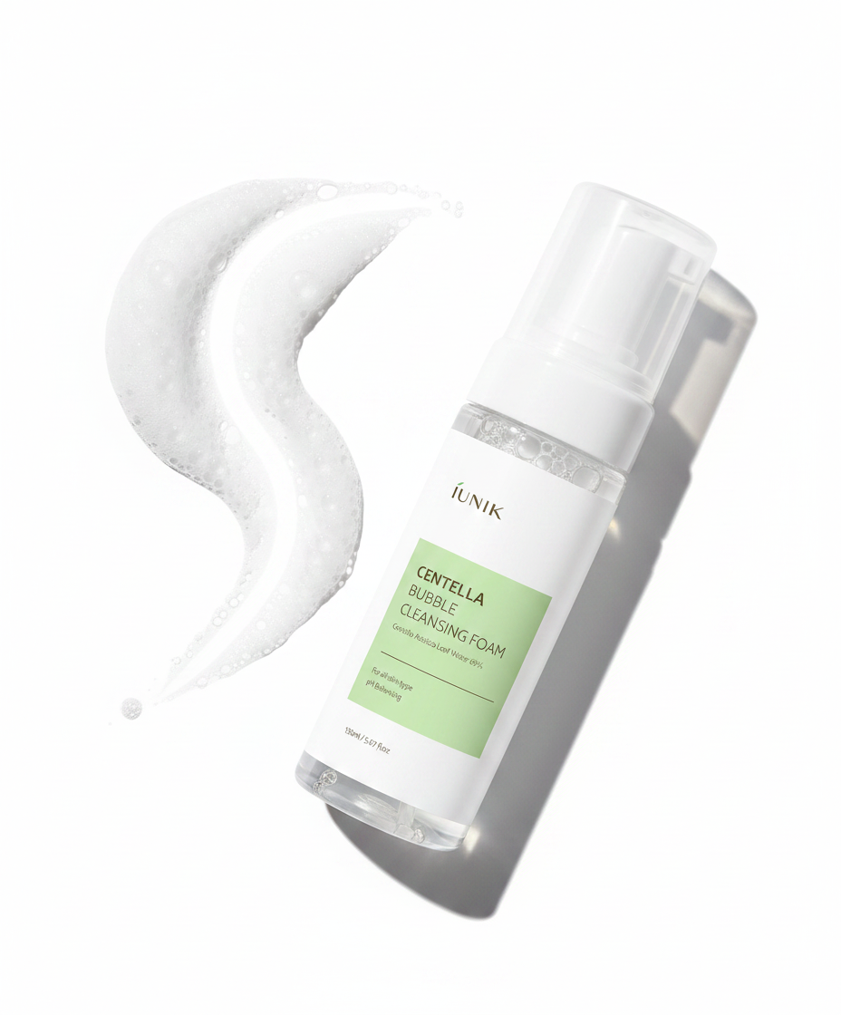 IUNIK Centella Bubble Foaming Vegan Facial Cleanser (5.07 Fl.Oz /150ml)