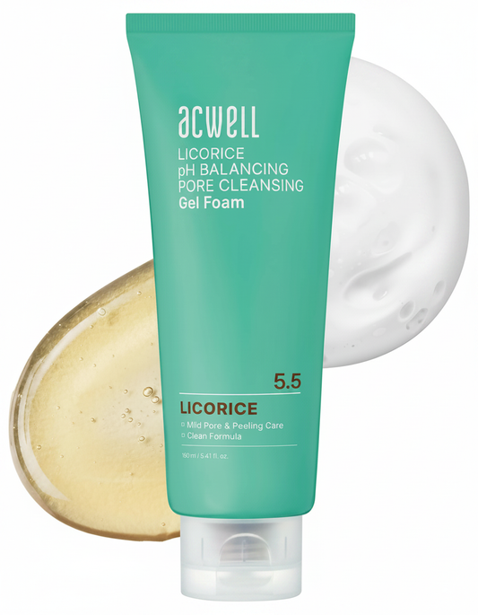 ACWELL Licorice pH Balancing Pore Cleansing Gel Foam (5.41 Fl.Oz/ 160ml)