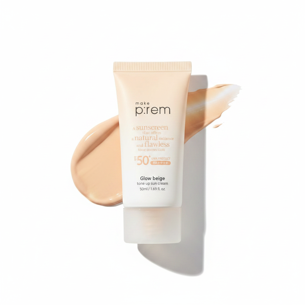 make p:rem Glow Beige Tone Up Sun Cream (1.69 Fl.Oz/ 50ml)