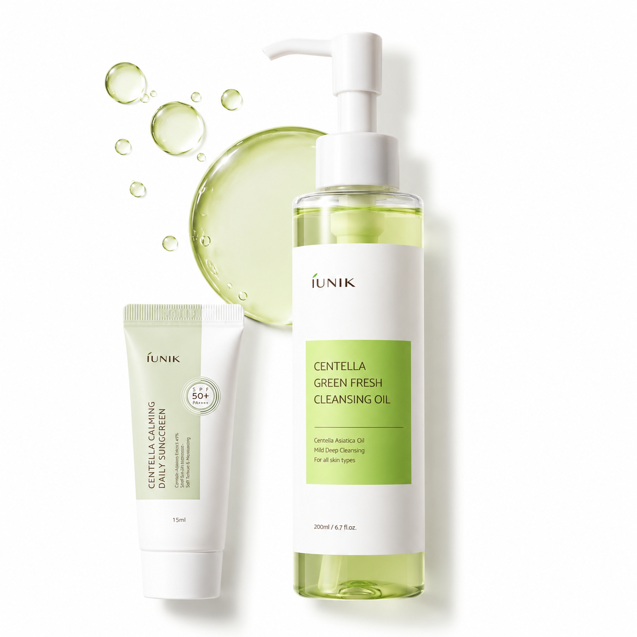 IUNIK Centella Asiática Aceite Limpiador - Limpiador en Aceite para Control de Poros y Sebo (6.7 Fl.Oz /200ml)