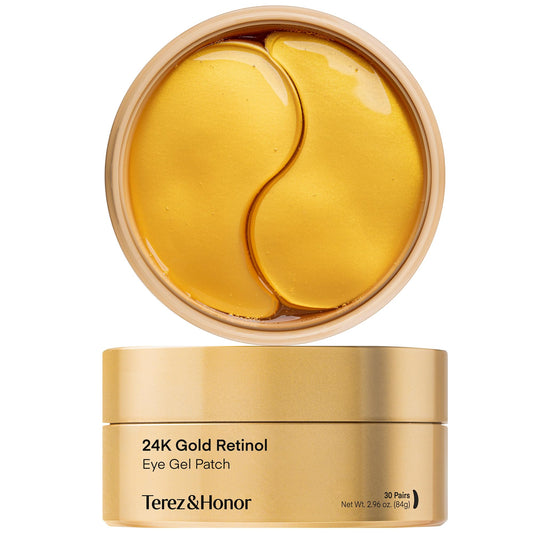 TEREZ & HONOR 24K Gold Retinol Under Eye Patches - 60 Korean Hydrogel Eye Masks
