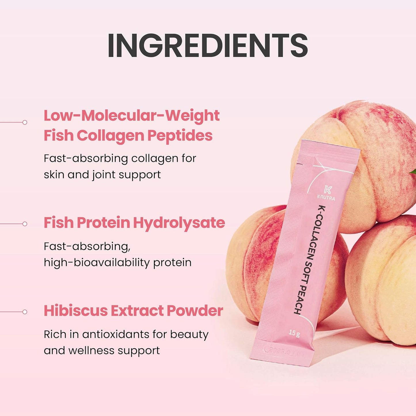 K-Nutra K-Collagen Soft Peach (15.9oz, 30 Sticks)