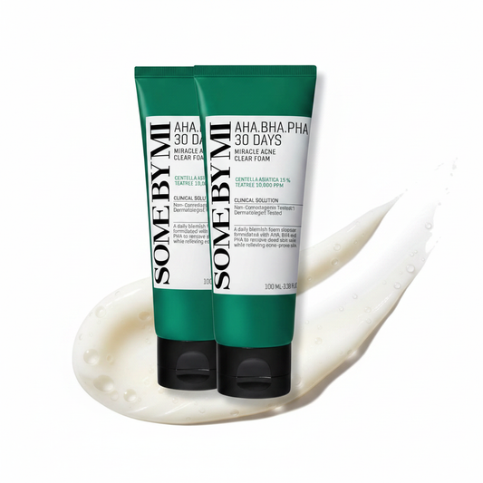 SOME BY MI AHA BHA PHA 30 Days Miracle Acne Clear Foam, Pack of 2