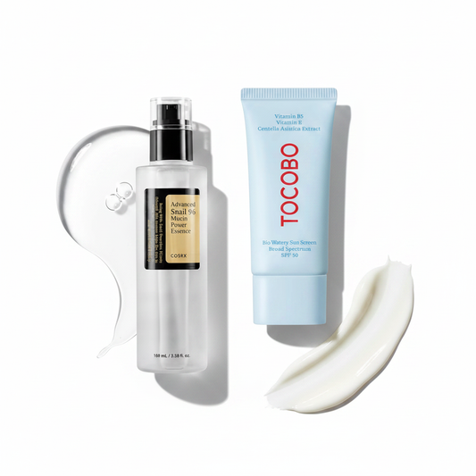 Hydra-Bright Duo | COSRX Snail Mucin 96 Essence + Tocobo Bio Watery Sunscreen SPF 50
