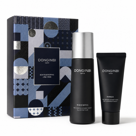 Donginbi Red Ginseng Homme All-in-One Special Set Gift (Essence 4.06 floz + Face Wash Foam)