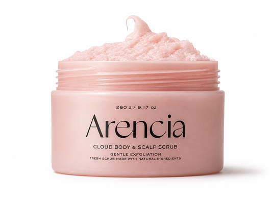 Arencia Fresh Cloud Далайн давстай Бие & Гаралтын скраб (Ягаан), 9.17oz
