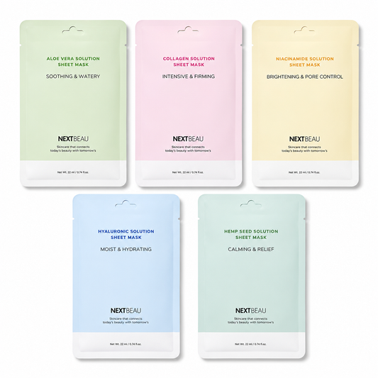 Solution Sheet Mask Variety Pack, 10 Count (5 Types x 2 Sheets), 0.74 fl oz Each