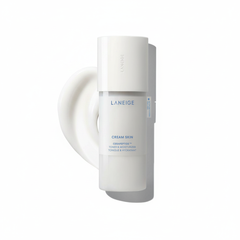 LANEIGE Cream Skin Toner & Moisturizer: Lightweight Refillable Korean Milky Toner with Ceramide & Peptide
