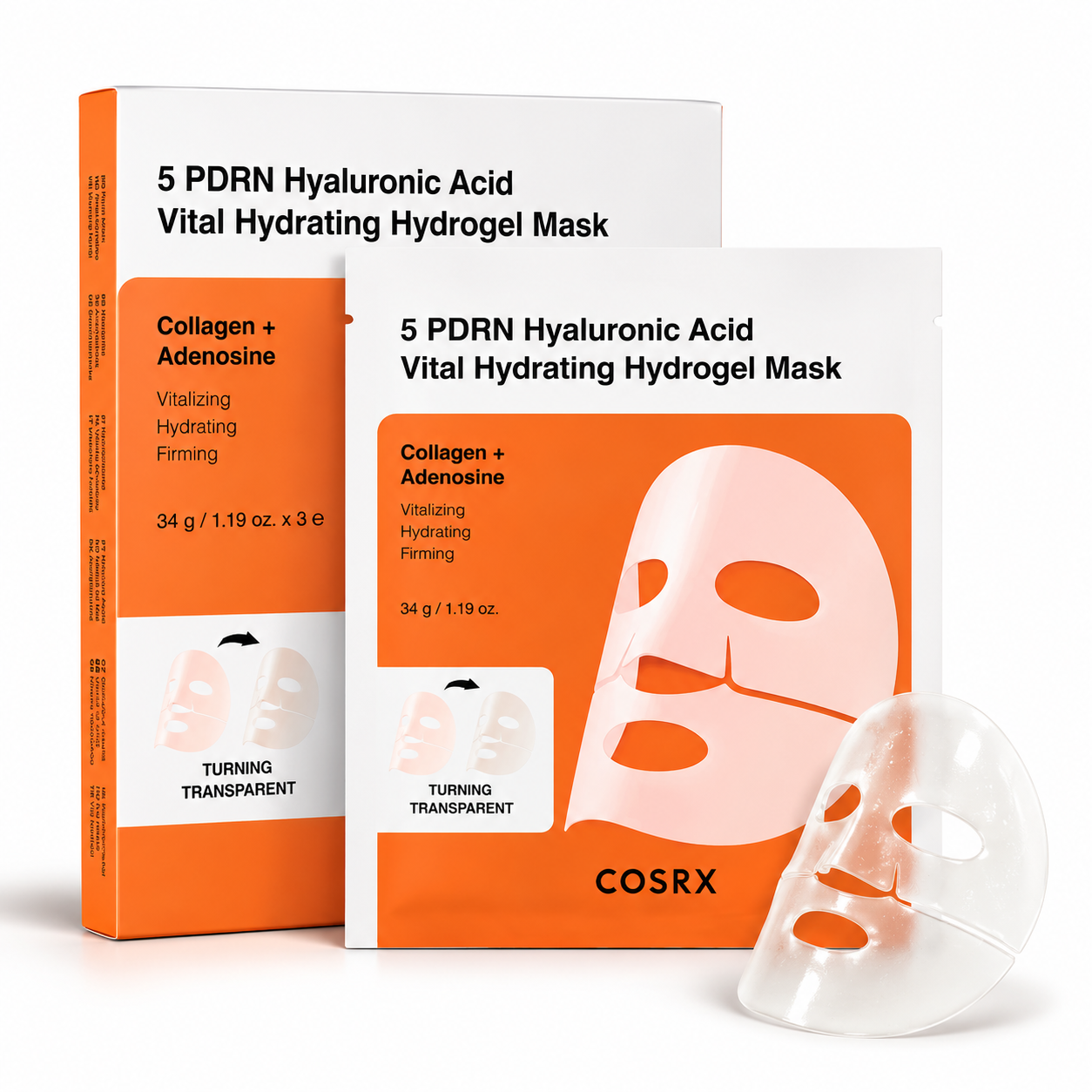 COSRX 5 PDRN Hyaluronic Acid Vital Hydrating Hydrogel Mask (34g x 3ea)