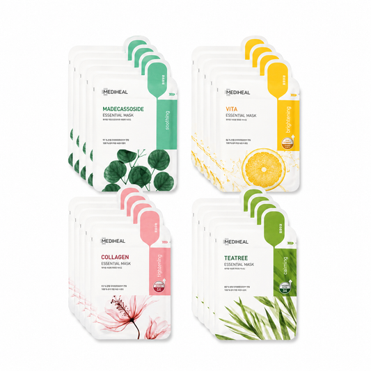 Mediheal Sheet Mask New Essential HERO 16 pack (Collagen, Tea Tree, Madecassoside, Vita)