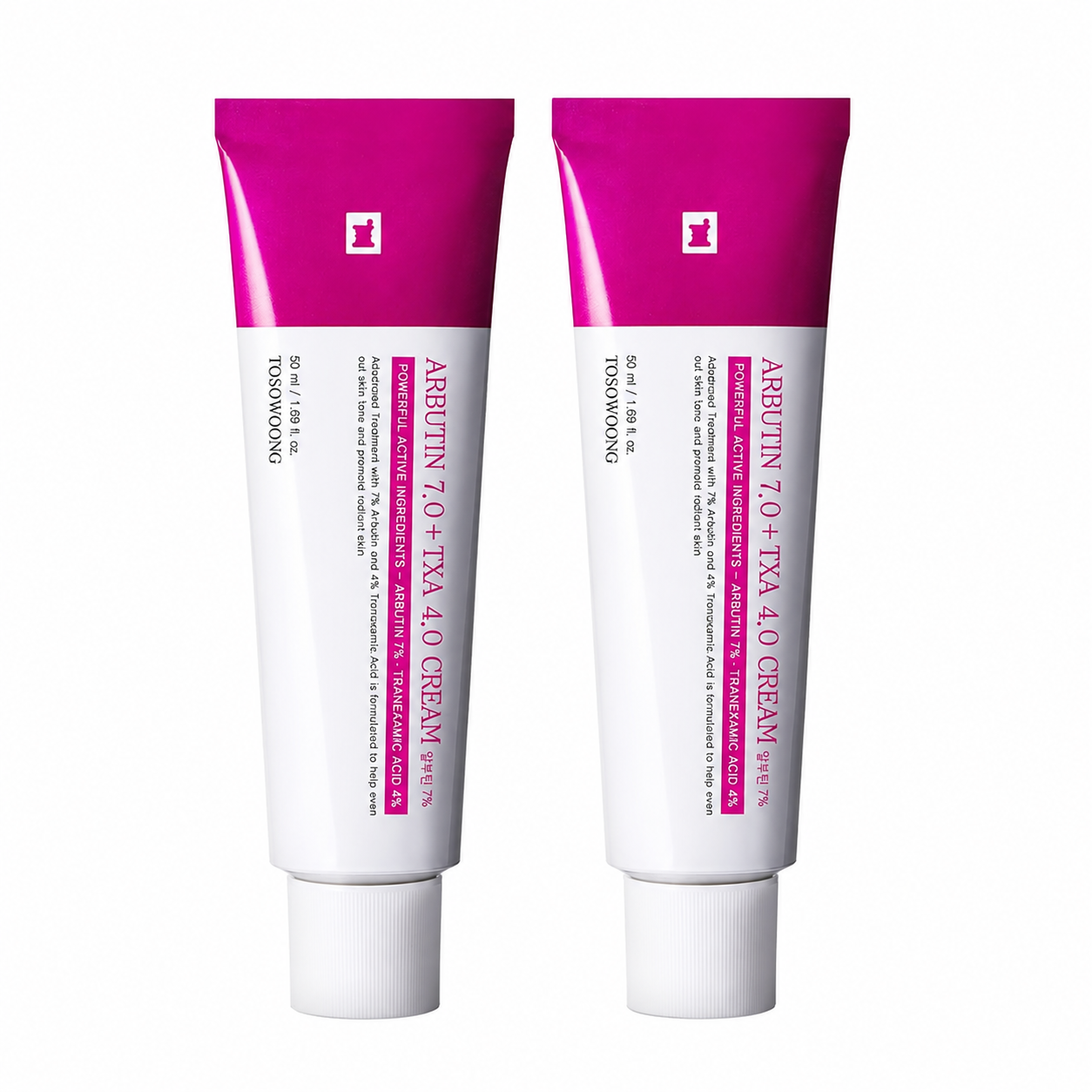 TOSOWOONG Arbutin 7% + Tranexamic Acid 4% Cream, 50ml, 1.69 fl.oz. Duo Pack