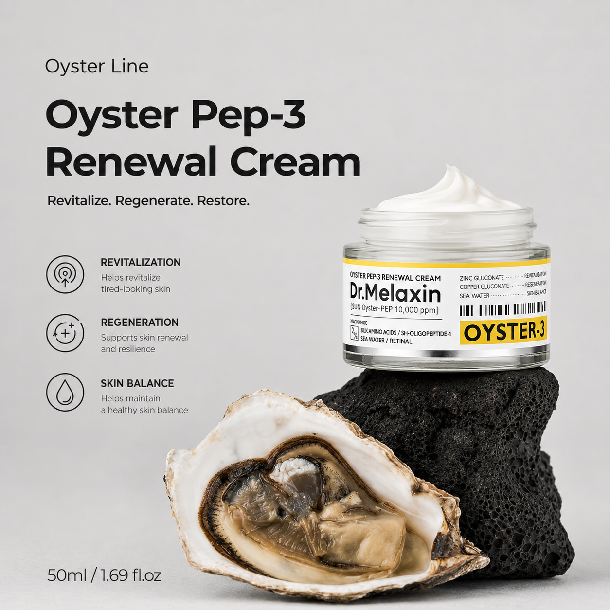 Dr.Melaxin Oyster Pep3 Renewal Cream - 50ml,1.69 fl oz.