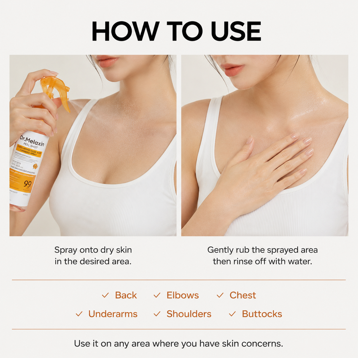 Dr.Melaxin Body Keratin Care Kojic Acid Turmeric Spray 200ml