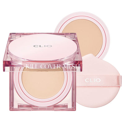Base de maquillaje en cojín CLIO Kill Cover Mesh Glow ([Recambio incluido] 15 g * 2, 21N LINO) 